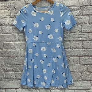 Girls blue and white daisy dress NEW